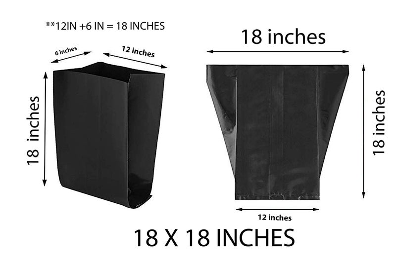 VINAYAKAMART High Density Polyethylene Grow Plant Nursery Bags - Size(18X18) inches Pack of 25, Black - Image 4