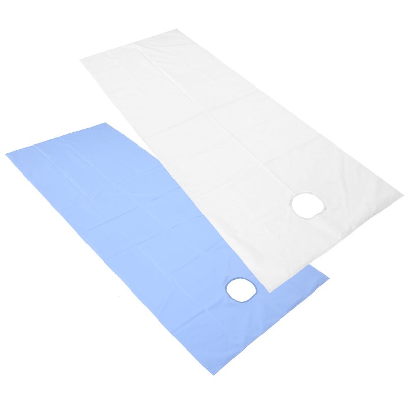 Disposable Bed Sheets White + Blue Skin-friendly Fabric - Oil-proof Waterproof Polyester Massage Bed Cover for Beauty Salon Spa Massage Use - Image 4