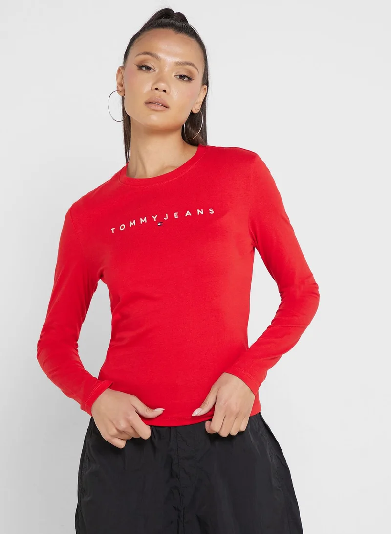 TOMMY JEANS Crew Neck Logo Printed T-Shirt