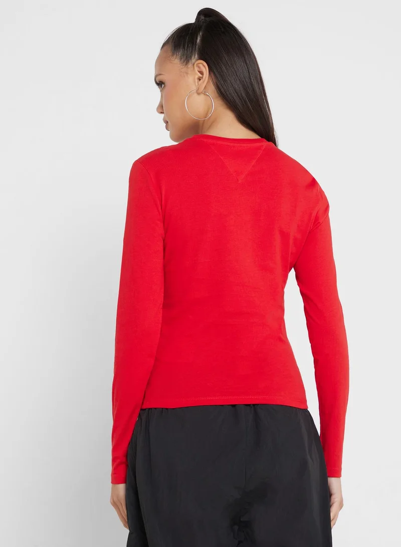 TOMMY JEANS Crew Neck Logo Printed T-Shirt