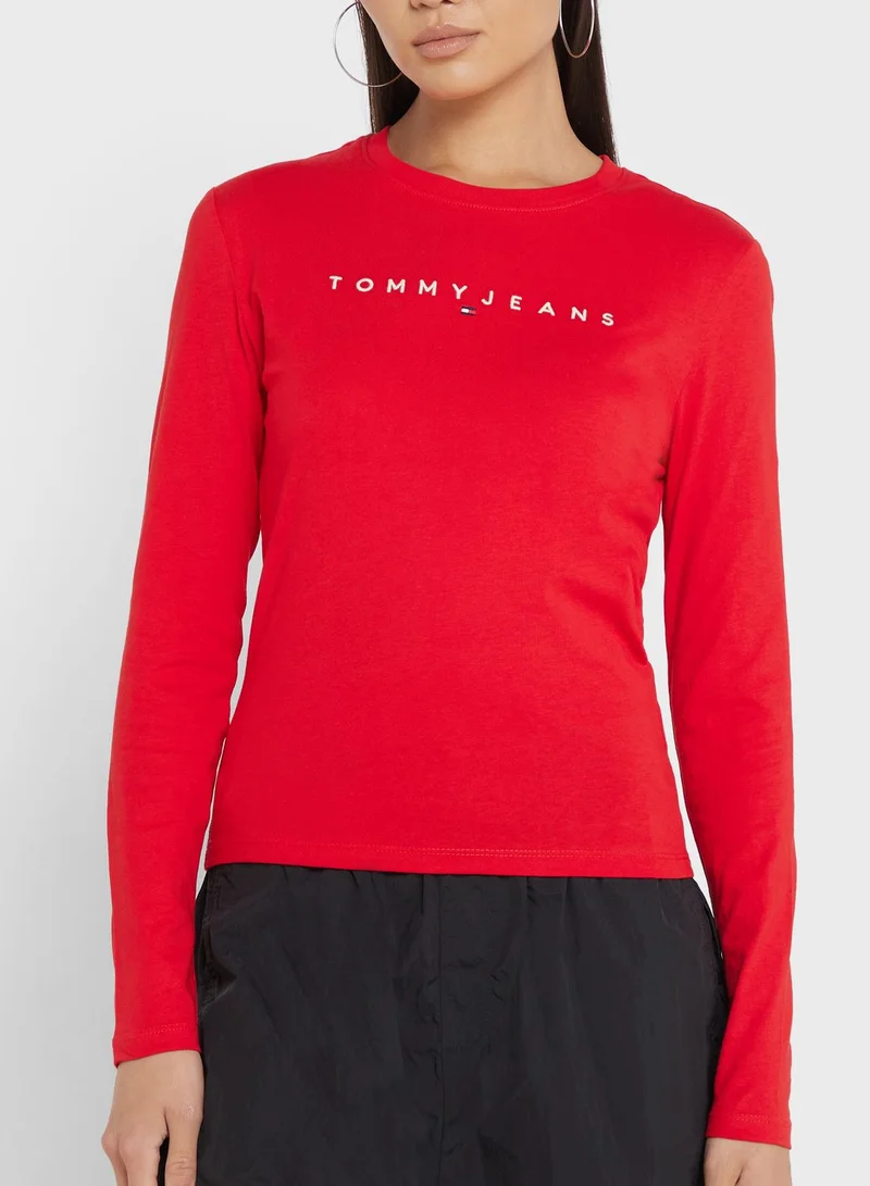 TOMMY JEANS Crew Neck Logo Printed T-Shirt