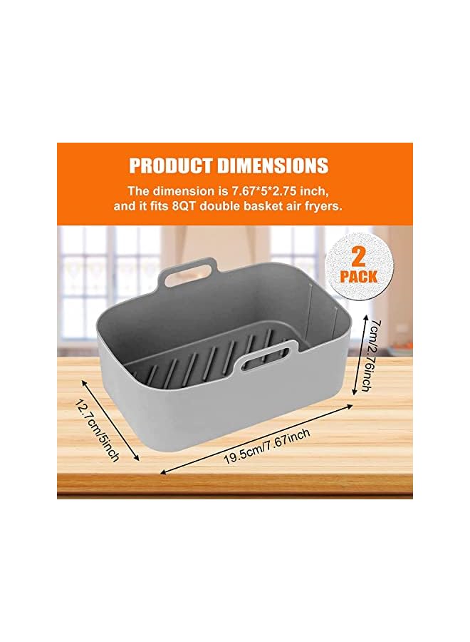 vesus Packs Air Fryer Silicone Pot for Ninja Foodi Dual DZ201 DZ401, Food Grade Reusable Non Stick Replacement Silicone Air Fryer Liner Basket Bowl Accessories for Ninja 8 QT Air Fryer, Dishwasher Safe - Image 1