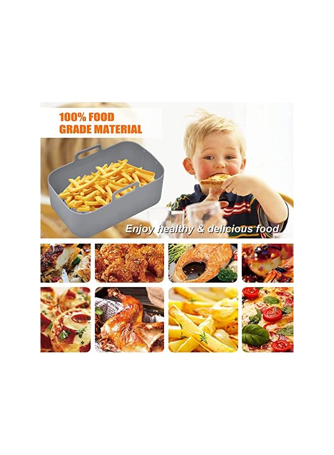 vesus Packs Air Fryer Silicone Pot for Ninja Foodi Dual DZ201 DZ401, Food Grade Reusable Non Stick Replacement Silicone Air Fryer Liner Basket Bowl Accessories for Ninja 8 QT Air Fryer, Dishwasher Safe - Image 2