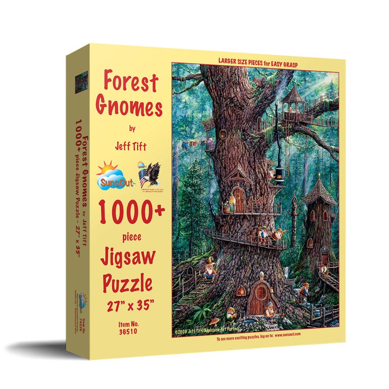 SUNSOUT INC  Forest Gnomes  1000 pc Large Pieces Jigsaw Puzzle by Artist Jeff Tift  Finished Size 27 x 35  MPN 36510 - Image 3