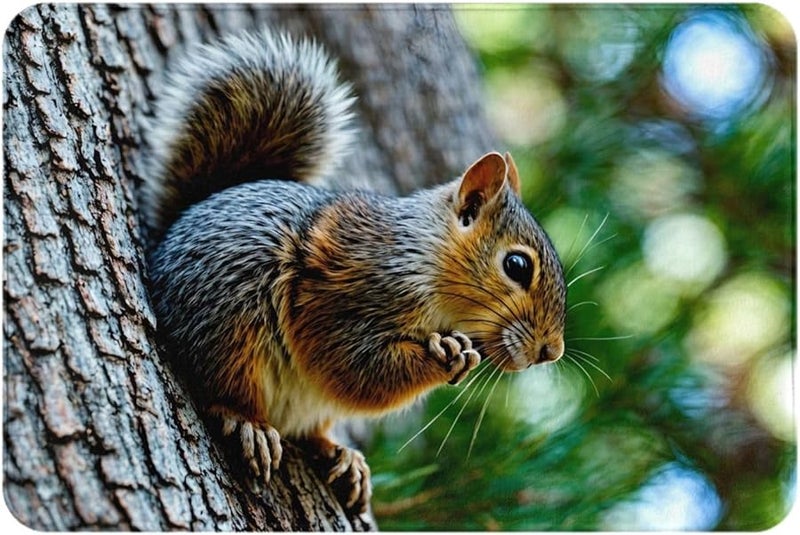 حصيرة الباب PHAYAH Squirrel مقاس 16 × 24 بوصة للاستخدام الداخلي والخارجي للشرفة والجراج والرواق - Image 3