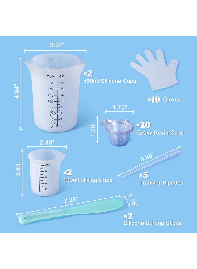 LET'S RESIN أكواب قياس سيليكون LET'S RESIN، 450 مل، دقتين و100 مل، أكواب قياس متينة، كوب خلط إيبوكسي، عصي تحريك سيليكون، لوازم ريزين سهلة التنظيف لقوالب الرزين، كوب لامع - Image 2