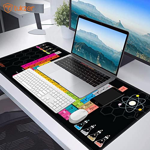 Tukzer Extended Gaming Mouse Pad, High-Speed Mouse Tracking & Control | Stitched Edges, Non-Slip Rubber Base| for Computer Laptop Keyboard Office Home (795mm x 298mm x 3.45mm, Periodic Table) - Image 3