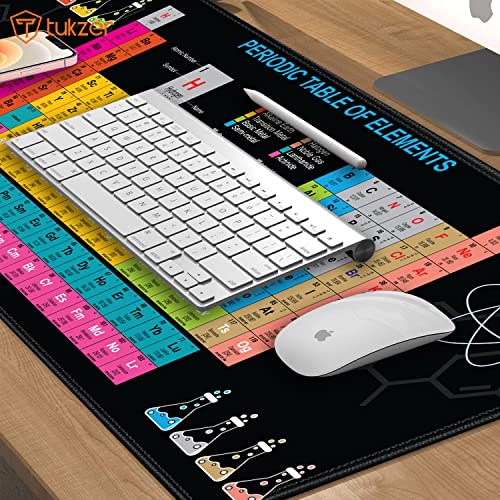 Tukzer Extended Gaming Mouse Pad, High-Speed Mouse Tracking & Control | Stitched Edges, Non-Slip Rubber Base| for Computer Laptop Keyboard Office Home (795mm x 298mm x 3.45mm, Periodic Table) - Image 5