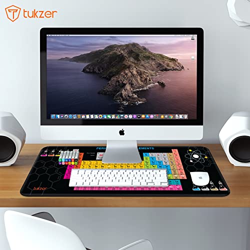 Tukzer Extended Gaming Mouse Pad, High-Speed Mouse Tracking & Control | Stitched Edges, Non-Slip Rubber Base| for Computer Laptop Keyboard Office Home (795mm x 298mm x 3.45mm, Periodic Table) - Image 4
