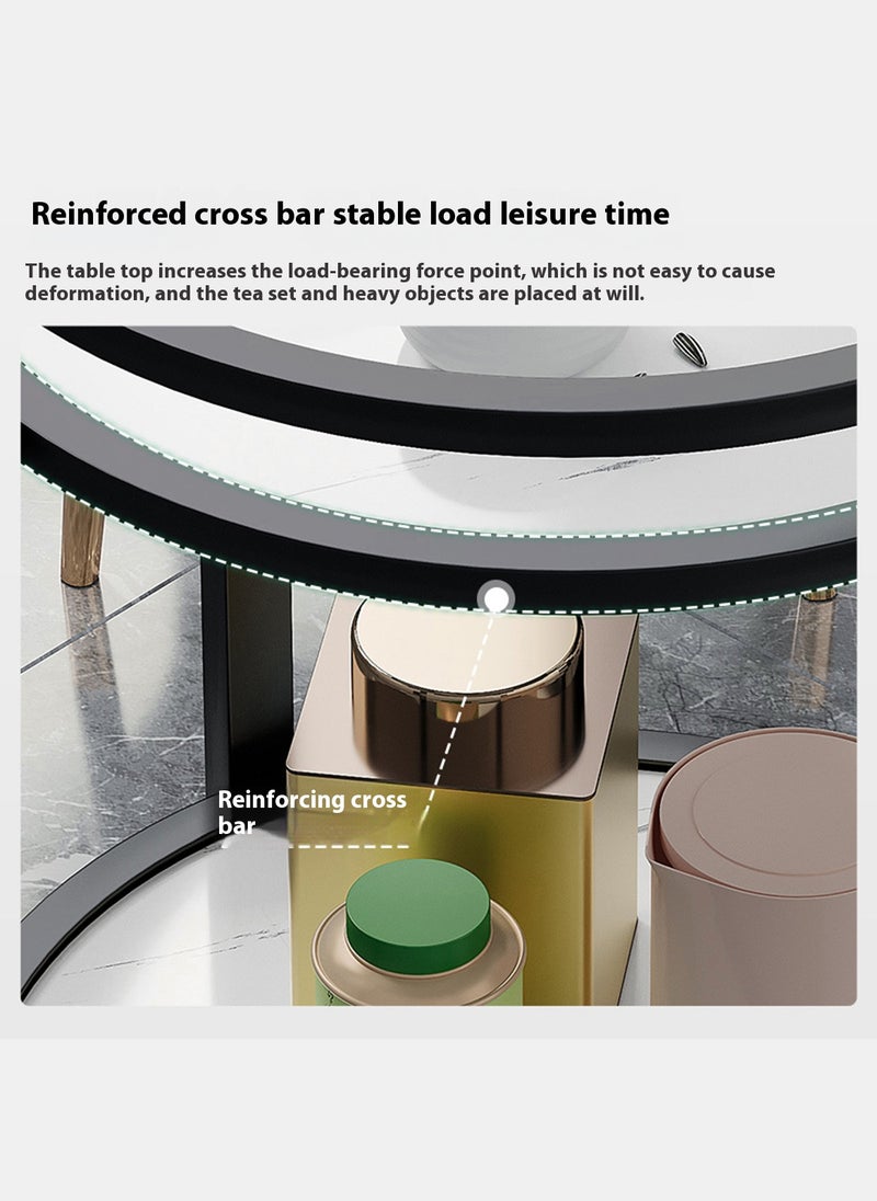Sharpdo - Home Double-Layer Storage Space Tea Table Side Table Small Tea Table, Suitable for Sofa Side, Living Room, Chess and Card Room - Image 1