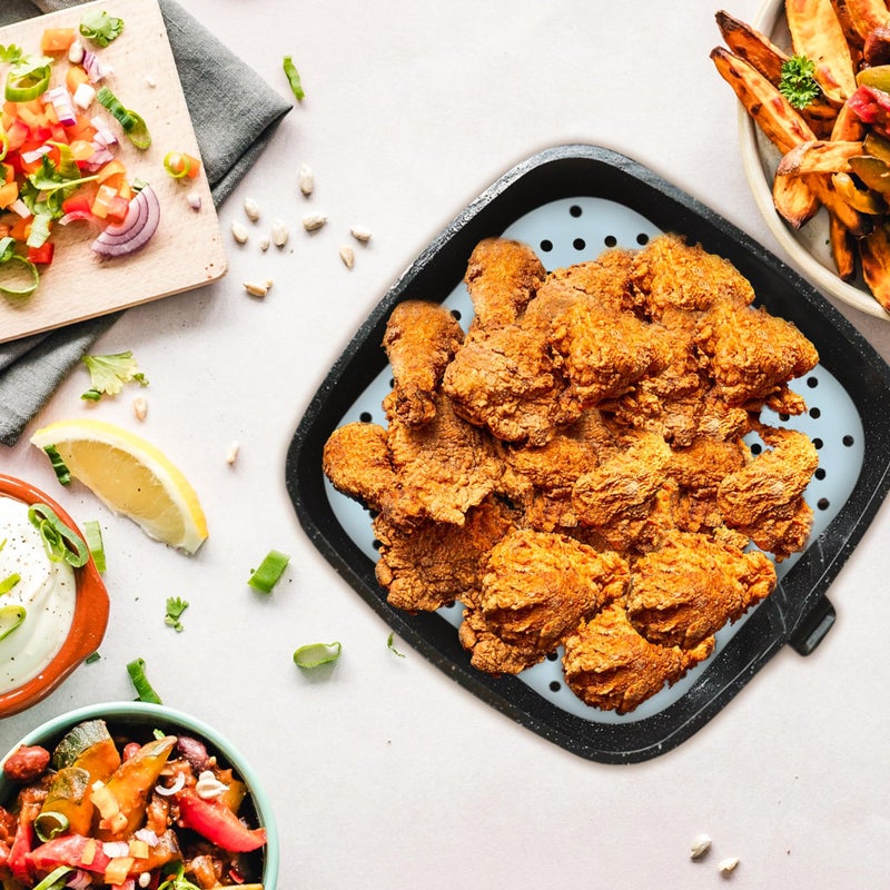 Cee & Dee Square Silicone Air Fryer Liners | Washable & Reusable 3-Pack (8.5 x 8.5") - Square Air Fryer Liners for Full Coverage - Eco-Friendly, Non-Stick Silicone Liners - Easy to Clean & Versatile - Image 5