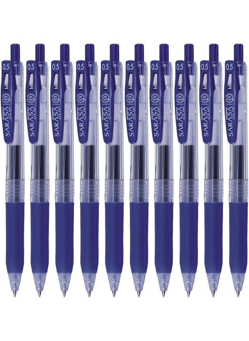 ZEBRA 10 Piece Sarasa Clip 0.5mm Blue Ink Retractable Pen  - Image 1