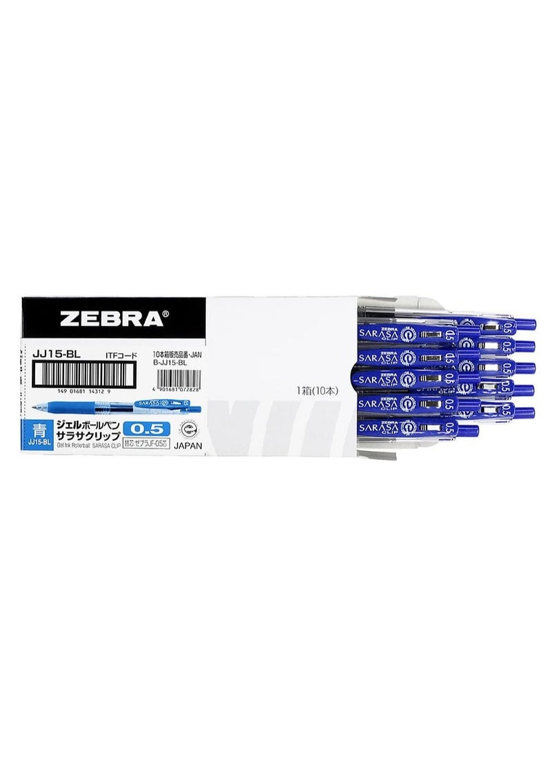 ZEBRA 10 Piece Sarasa Clip 0.5mm Blue Ink Retractable Pen  - Image 2