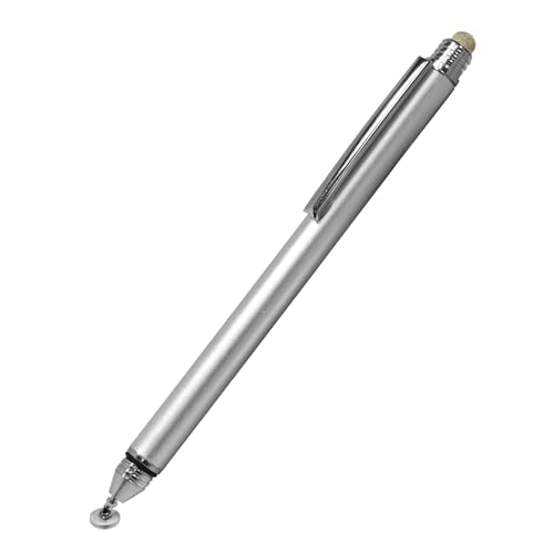 BoxWave Stylus Pen Compatible with HP OmniBook X Flip 16 - DualTip Capacitive Stylus, Fiber Tip Disc Tip Capacitive Stylus Pen - Metallic Silver - Image 2