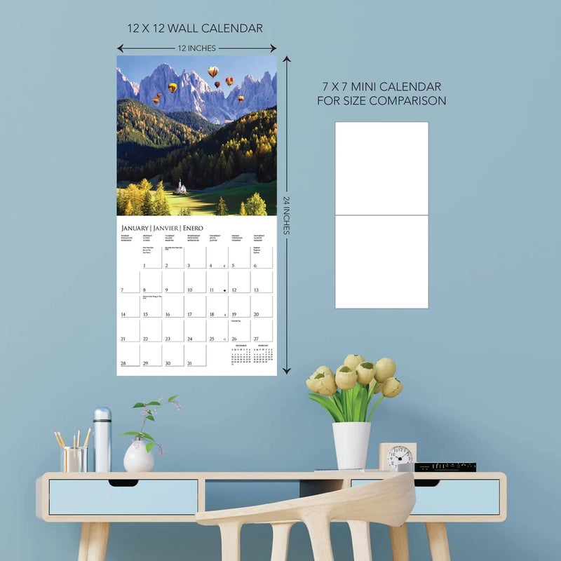 Graphique 2024 Passports to the World Wall Calendar | 12â€ x 12â€ | Thick Paper | Home & Office Organizer | Large Monthly Grid | 3 Languages & Marked Holidays | 4 Month Preview Page for 2025 - Image 4