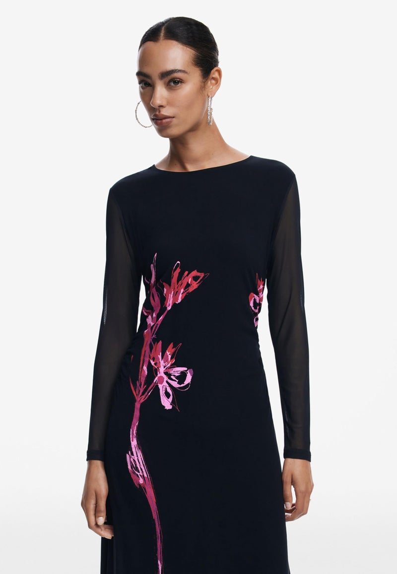 Desigual Women's Asymmetric Lily Long Dress Black - Image 3