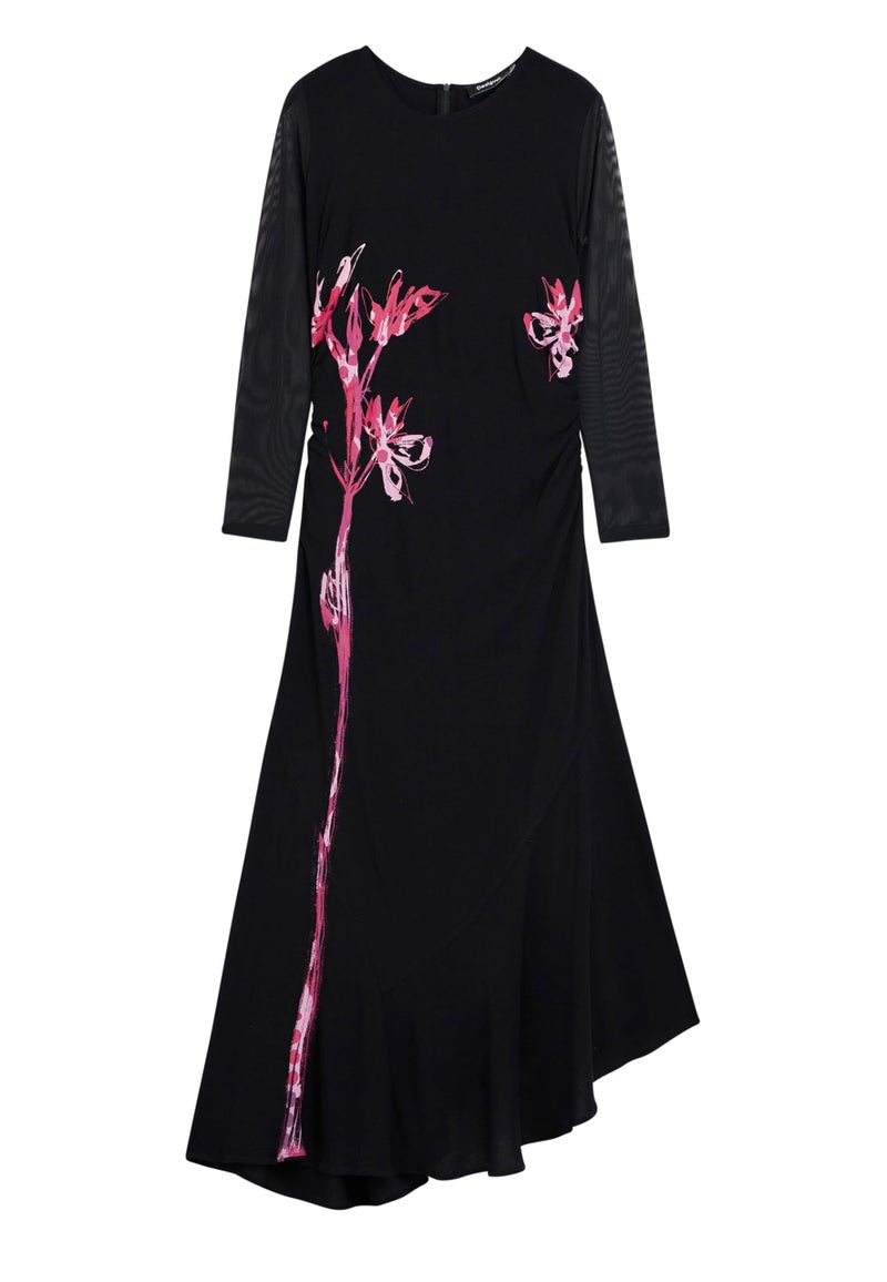 Desigual Women's Asymmetric Lily Long Dress Black - Image 1