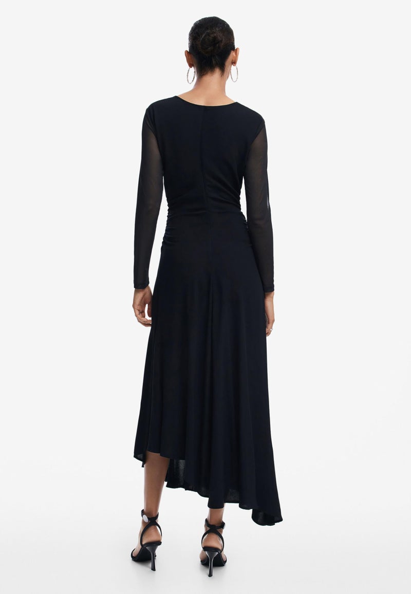 Desigual Women's Asymmetric Lily Long Dress Black - Image 4