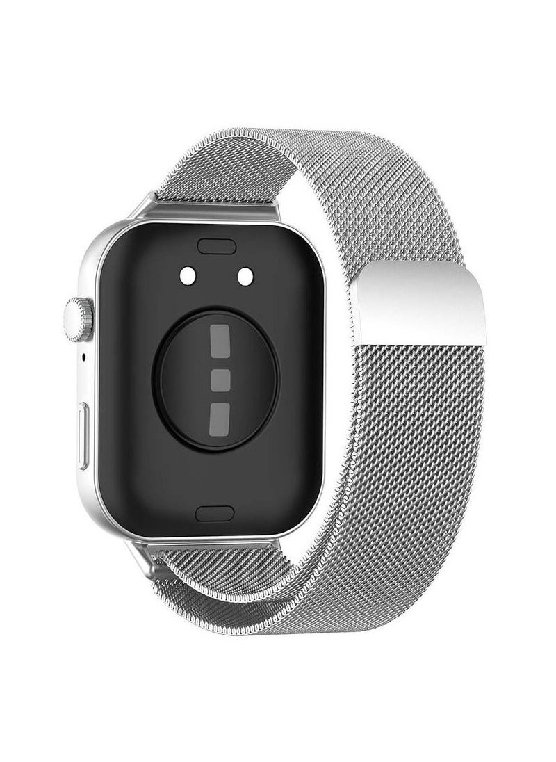 Generic - Milanese Stainless Steel Replacement Band Compatible with Huawei Fit 3 Watch, Magnetic Stainless Steel Mesh type strap (Silver) - Image 1