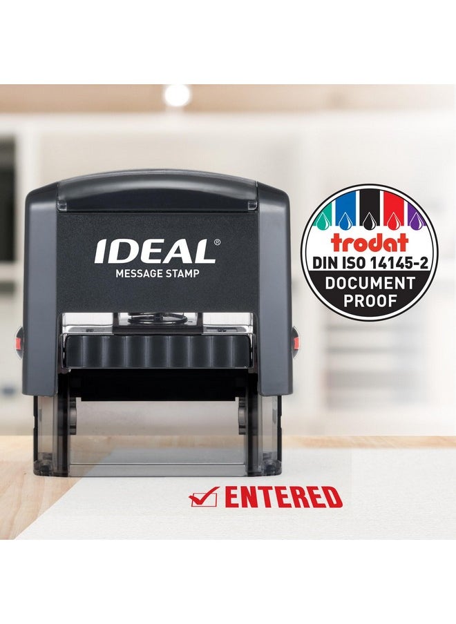 Ideal - Self Inking Stamp - English Text Entered - Red Ink, Impression Size 11/16” X 1-7/8” - Image 1