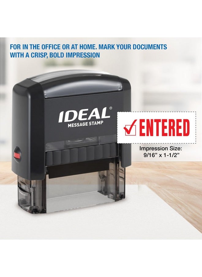 Ideal - Self Inking Stamp - English Text Entered - Red Ink, Impression Size 11/16” X 1-7/8” - Image 1