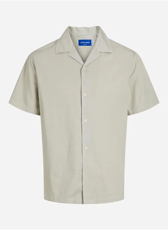 JACK & JONES Washed Resort Shirt with Button Placket