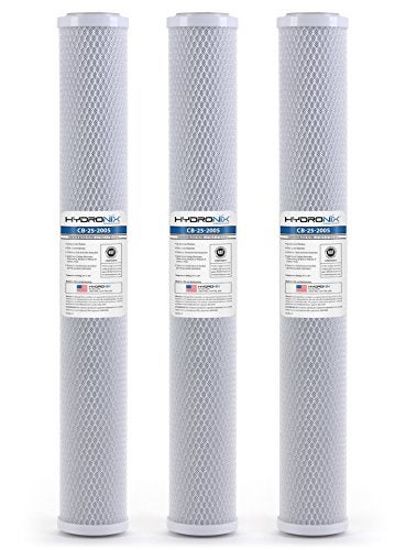 Hydronix HX-CB-25-2005/3 Universal NSF Coconut Activated Carbon Block Water Filter, 2.5" x 20"-5 Micron, 1 Count (Pack of 3), White - Image 5