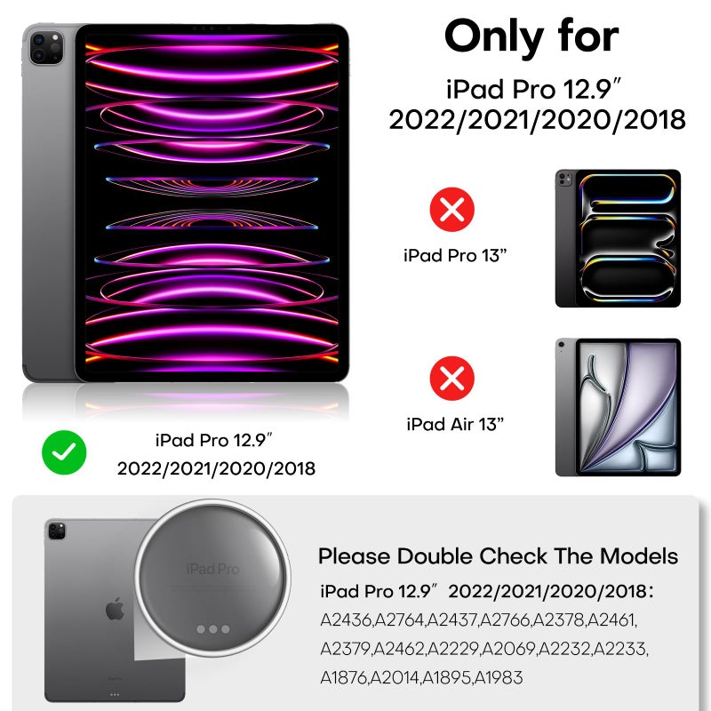 OMOTON 2 Pack Privacy Screen Protector for iPad Pro 12.9 inch 6th/5th/4th/3rd Generationï¼ˆ2022/2021/2020/2018, Anti-Spy Tempered Glass with Easy Installation Tray, Case Friendly/Apple Pencil Support - Image 2