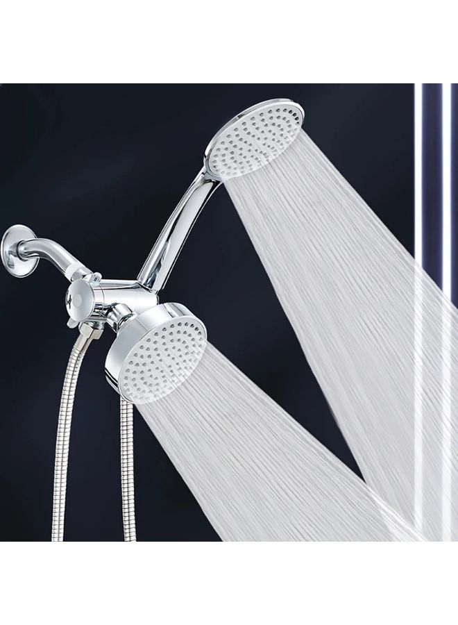 Black High Flow Rain Shower Head with Handheld Set 3 Way Diverter and Long Hose - Image 2