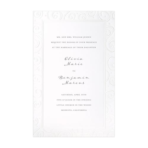 Gartner Studios Pearl Swirl Invitation Kit, Includes Envelopes, 5.5” x 8.5” Invitations, 5.5” x 4.25” Response Cards, 50 Count - Image 2