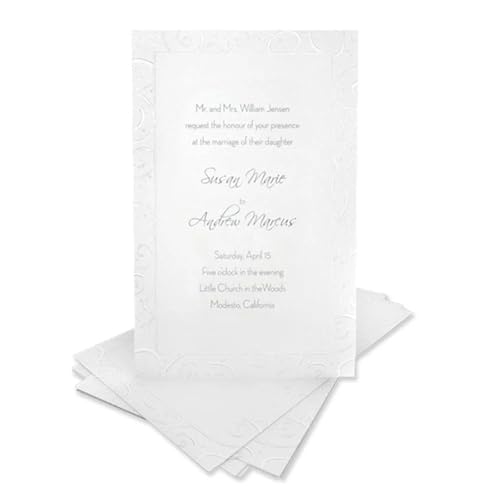 Gartner Studios Pearl Swirl Invitation Kit, Includes Envelopes, 5.5” x 8.5” Invitations, 5.5” x 4.25” Response Cards, 50 Count - Image 3