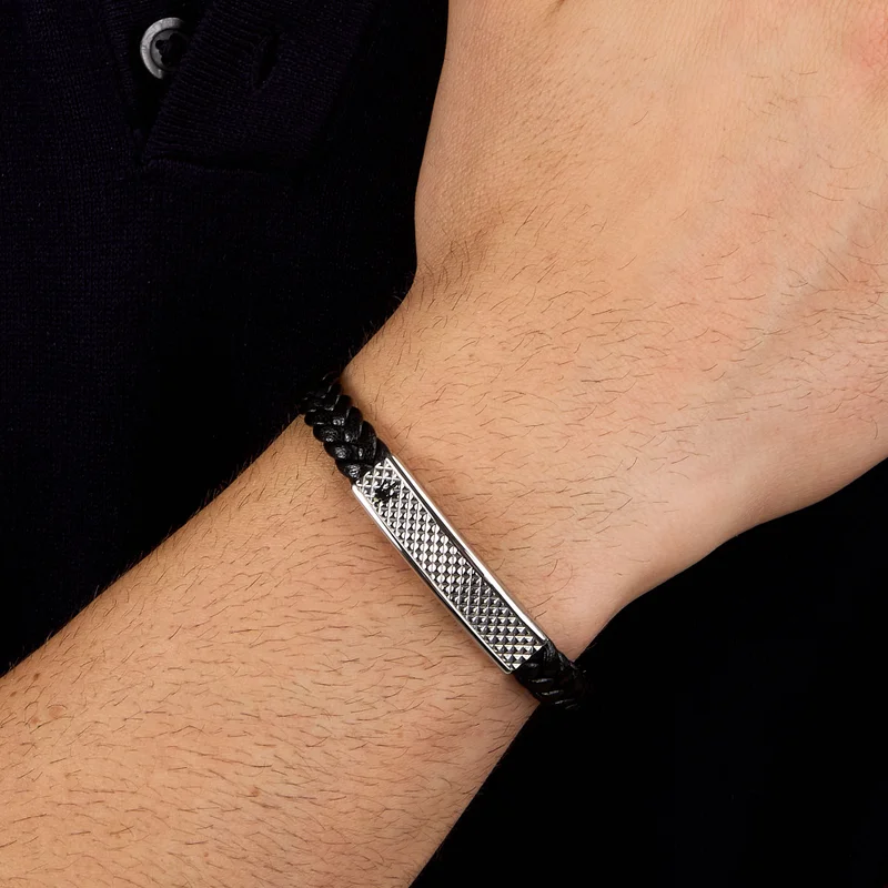 Maserati  Recycled Leather collection Men's   Bracelet - JM525AVE36 for Men | Best Price UAE