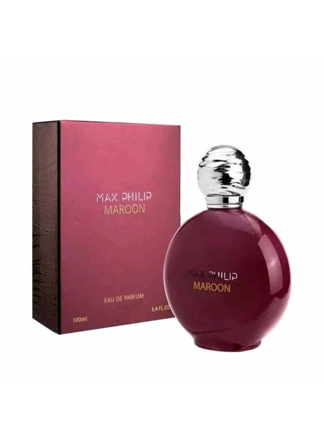 MAX PHILIP MAROON (U) EDP 100ML (LEATHER BOX) - Image 1