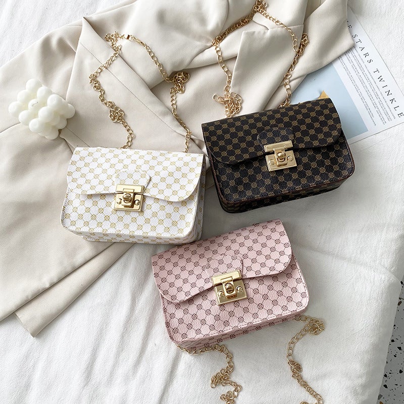 Bag Women'S 2021 New Point Digital Printing Lock Chain Small Square Bag Casual Mobile Phone Bag Small Bag - Image 2