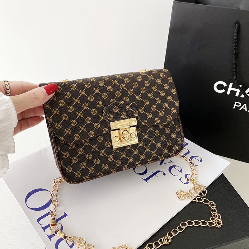 Bag Women'S 2021 New Point Digital Printing Lock Chain Small Square Bag Casual Mobile Phone Bag Small Bag - Image 1