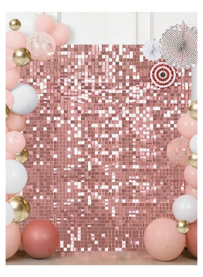 Pink Foil Backdrop 2m Length 1m Width Glitter Foil Backdrop for Wedding Birthday Baby Shower Party Decoration  - Image 2