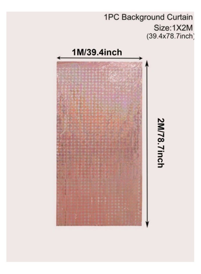 Pink Foil Backdrop 2m Length 1m Width Glitter Foil Backdrop for Wedding Birthday Baby Shower Party Decoration  - Image 4