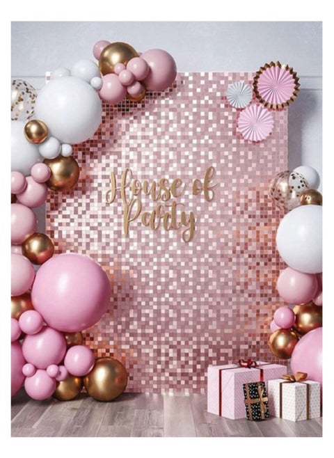 Pink Foil Backdrop 2m Length 1m Width Glitter Foil Backdrop for Wedding Birthday Baby Shower Party Decoration
