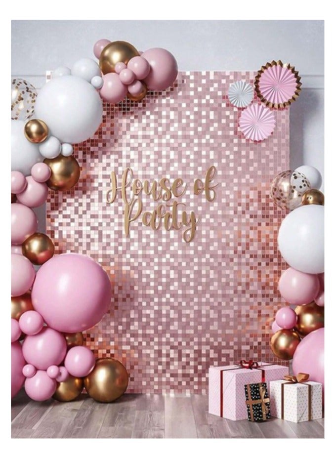 Pink Foil Backdrop 2m Length 1m Width Glitter Foil Backdrop for Wedding Birthday Baby Shower Party Decoration  - Image 1