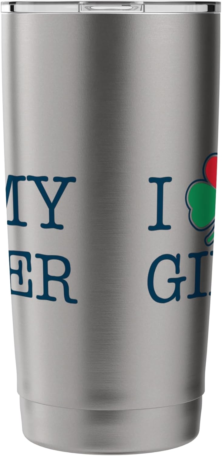 Hadley Designs I Heart My Ginger St Patricks Day Clover Shamrock T Shirt Stainless Steel Insulated Tumbler  - Image 4