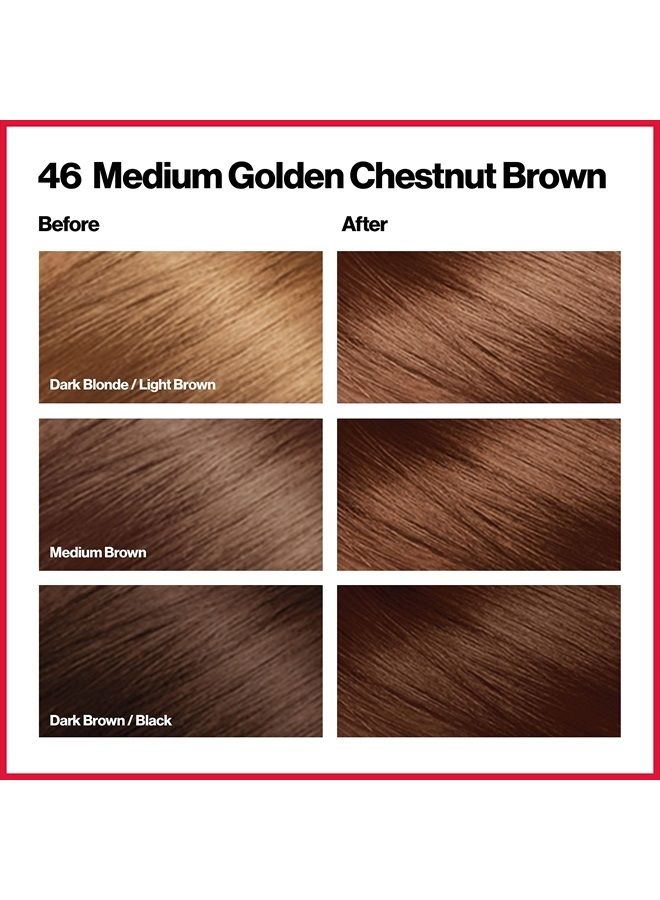 Revlon Permanent Hair Color by Revlon, Permanent Hair Dye, Colorsilk with 100% Gray Coverage, Ammonia-Free, Keratin and Amino Acids, 46 Medium Golden Chestnut Brown, 4.4 Oz (Pack of 1) - Image 2