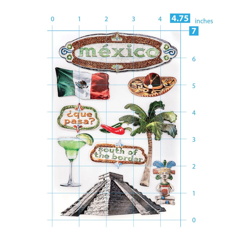 Paper House Productions STDM-0021E 3D Cardstock Stickers, Mexico - Image 4
