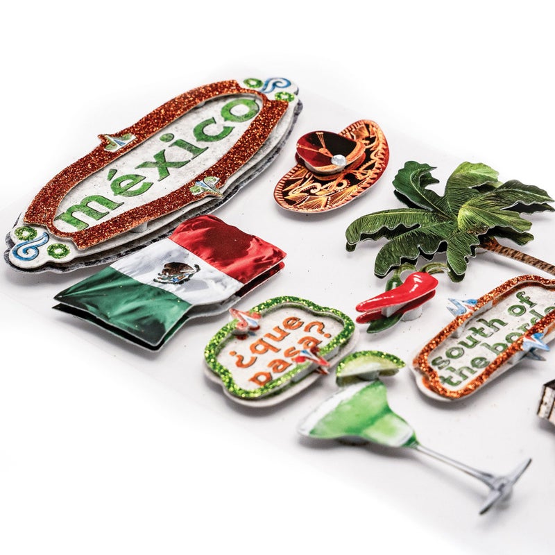 Paper House Productions STDM-0021E 3D Cardstock Stickers, Mexico - Image 2