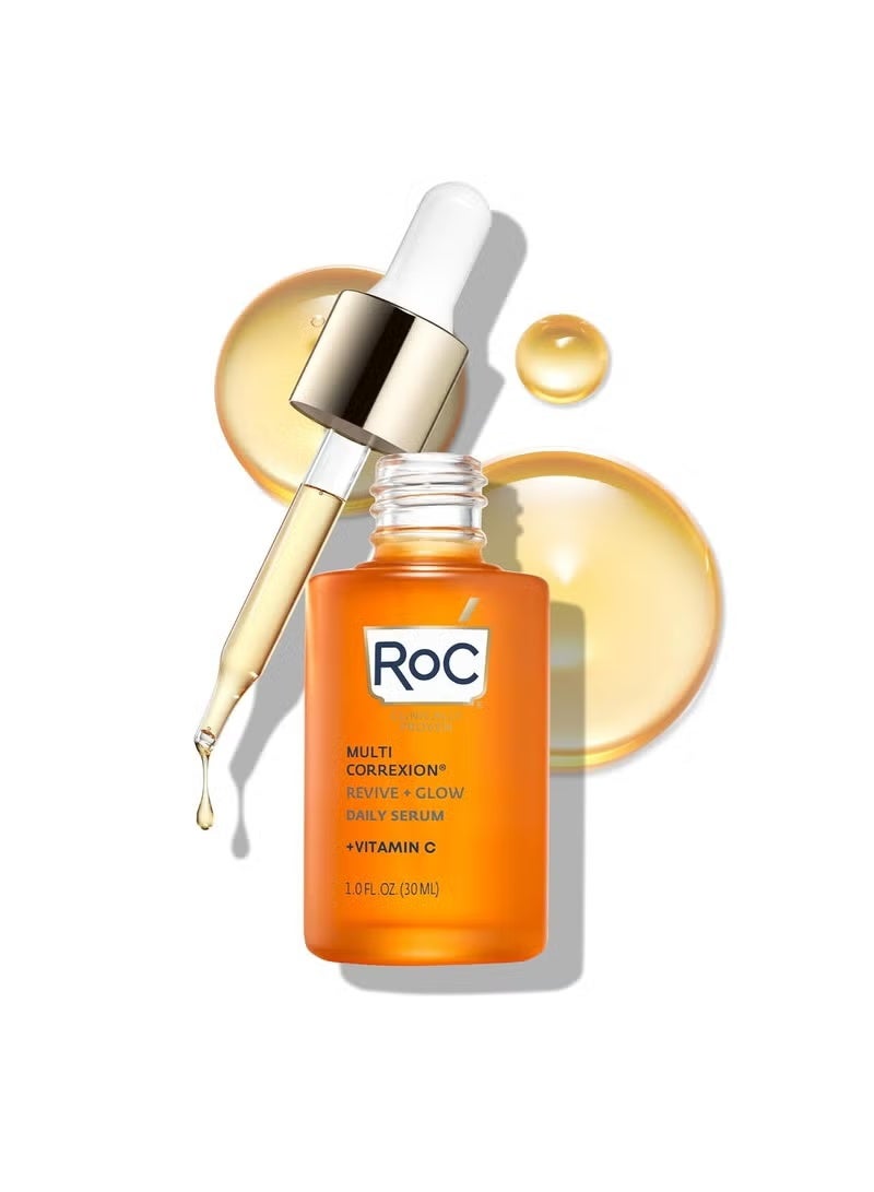 RoC Revive + Glow Multi-Correction Serum 10% Active Vitamin C Facial Treatment: Daily Anti-Aging, Anti-Wrinkle, and Skin Tone Treatment - Image 1