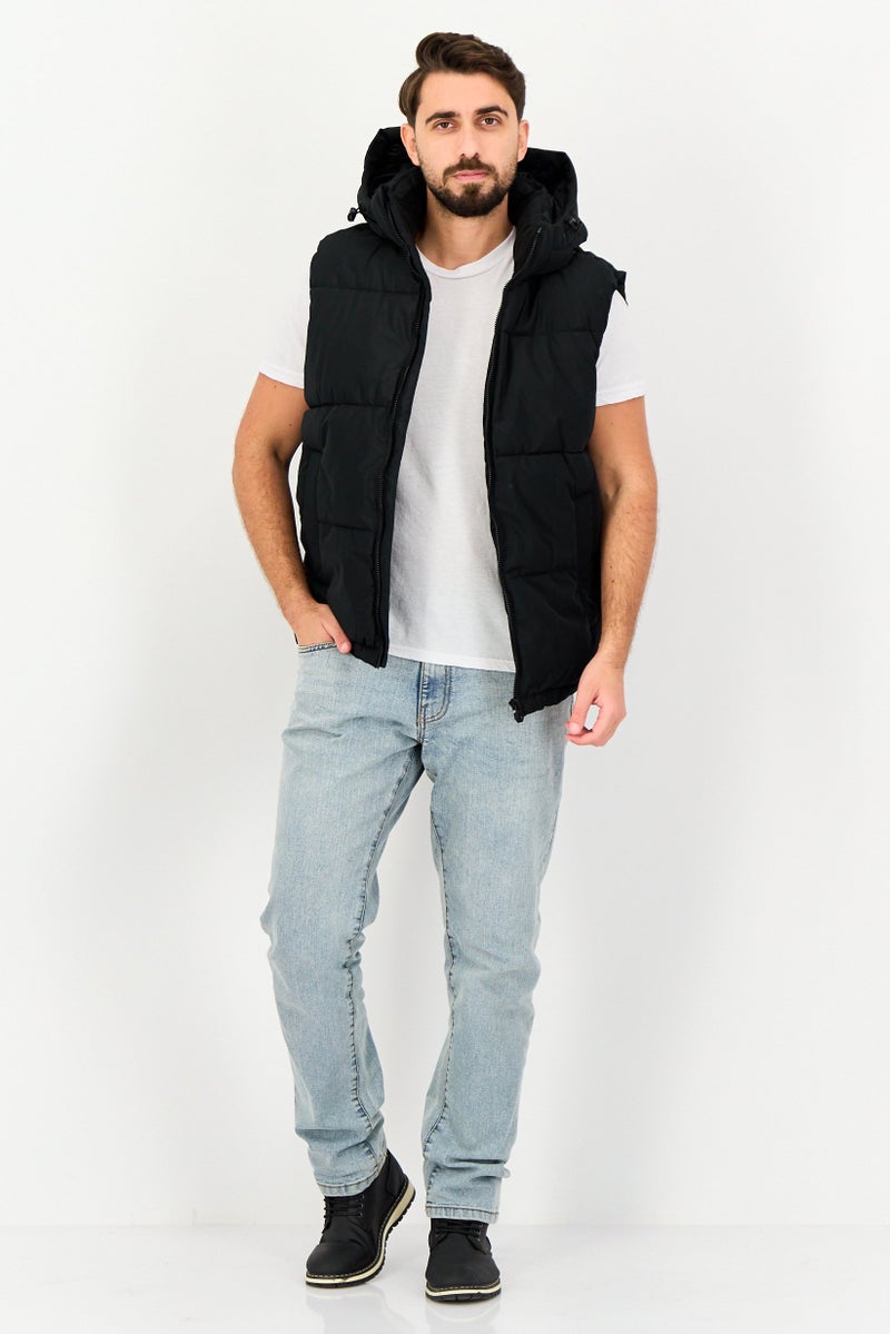 Celio سترة صدرية بدون أكمام للرجال، سوداء - Image 3