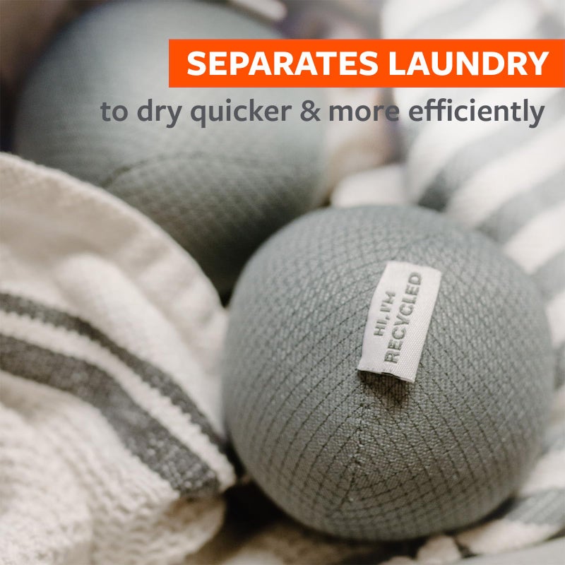 Full Circle Loads of Fun Anti-Static Dryer Balls, Set of 3 - Quiet, Scent-Free and Hypoallergenic Reusable Fabric Softener Laundry Balls - Non Toxic and Vegan, Gray 3 Count - Image 4