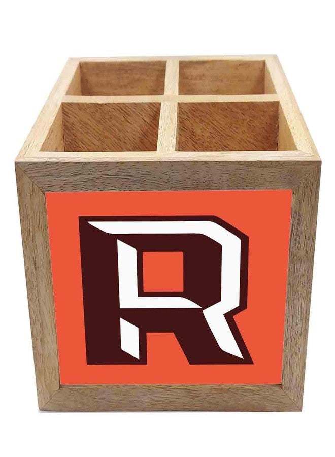 Nutcase Wooden Cutlery Stand Holder Silverware Caddy Spoons Forks Knives Organizer for Dining Table & Kitchen -Made in India-Spoons NOT Included - Letter R - Image 3