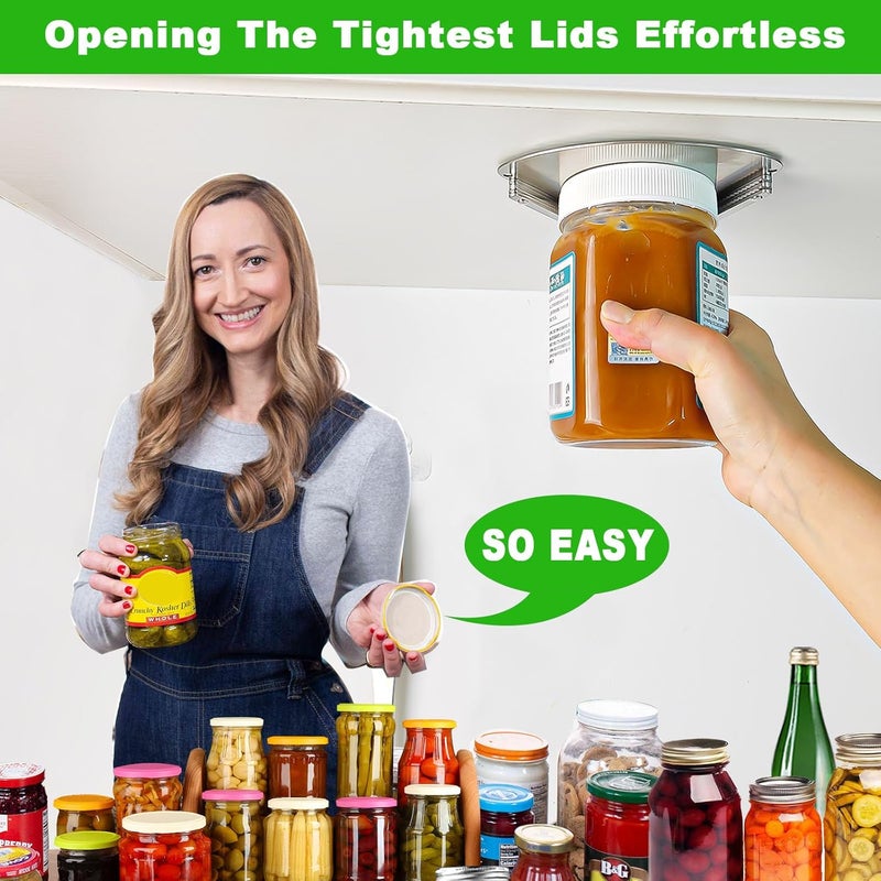 IPOVIPO Latest Jar Opener - Under Cabinet Jar Openers for Seniors With Arthritis or Weak Hands - Under Counter Can Opener-Jar Lid & Bottle Cap Opener Tool - All Stainless Steel Material - Image 3