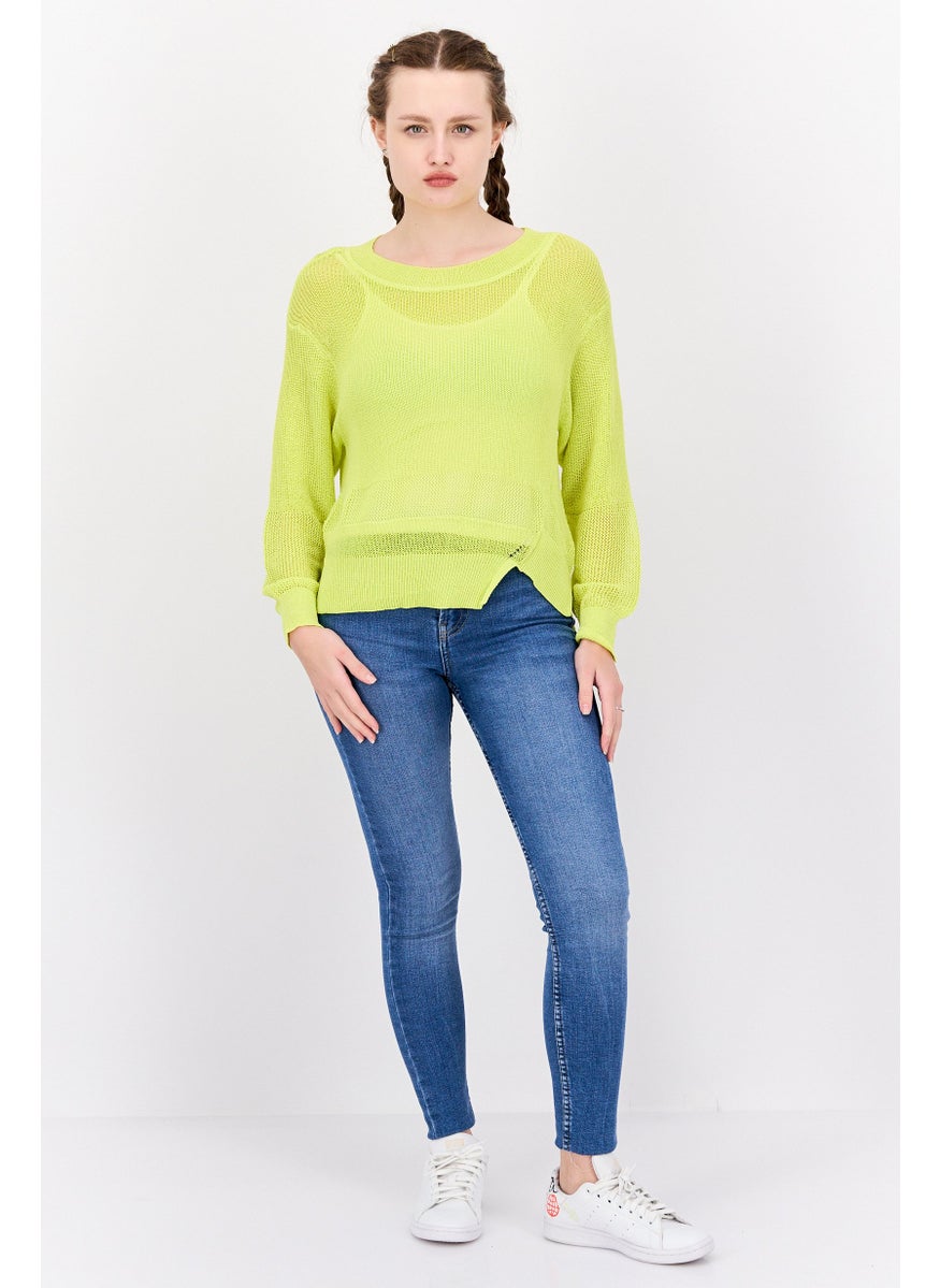 Women Crew Neck Long Sleeves Knitted Top, Green - pzsku/Z6AB812CEAA99C26B9B13Z/45/_/1737641888/da1847cc-f46c-4545-901a-367581efaff1