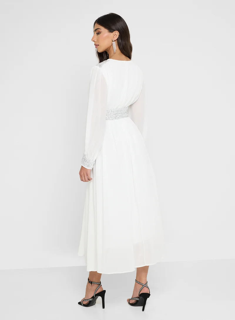 ELLA A-line Dress With Shimmer Waist